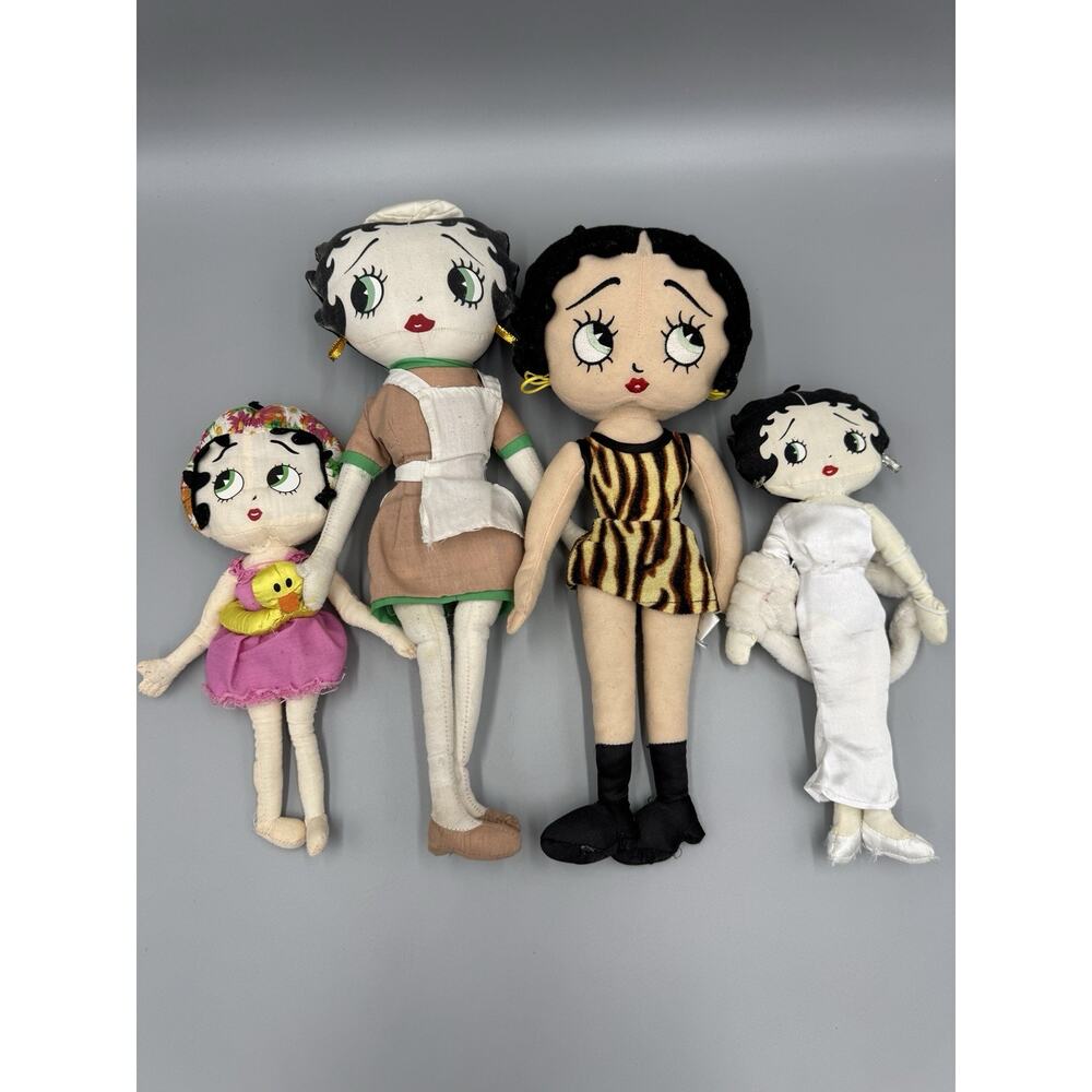 Betty Boop Plush Doll‎ Lot Of 4 Assorted Dolls For Restoring READ DETAILS
